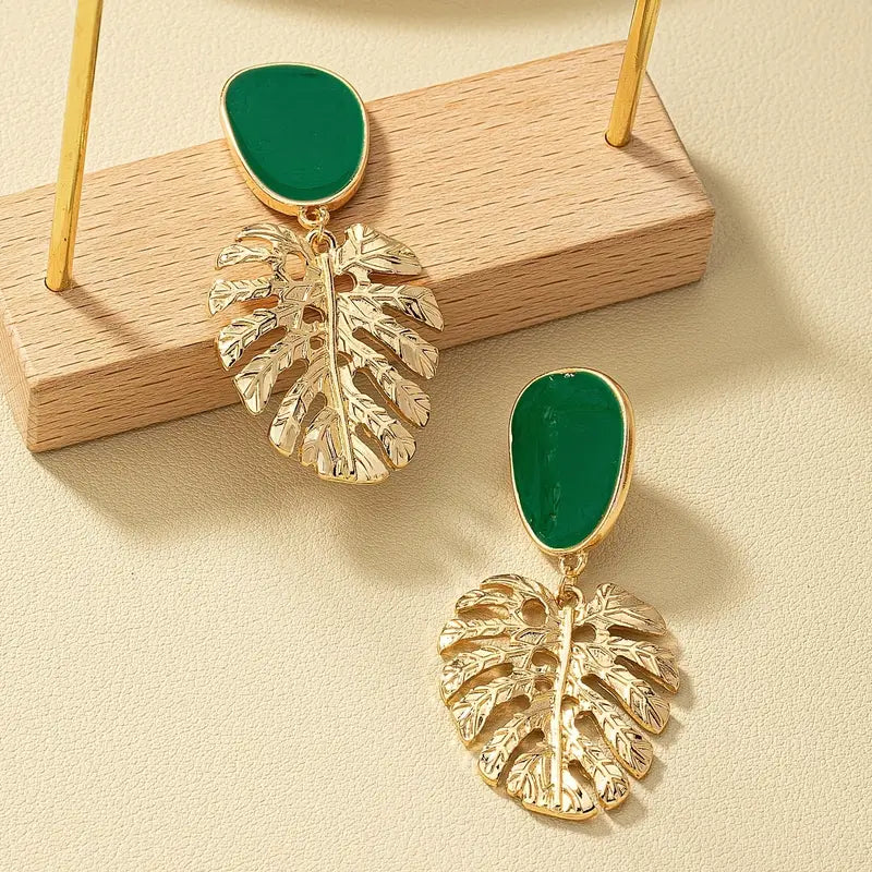 Drops Earrings - Gold Palm