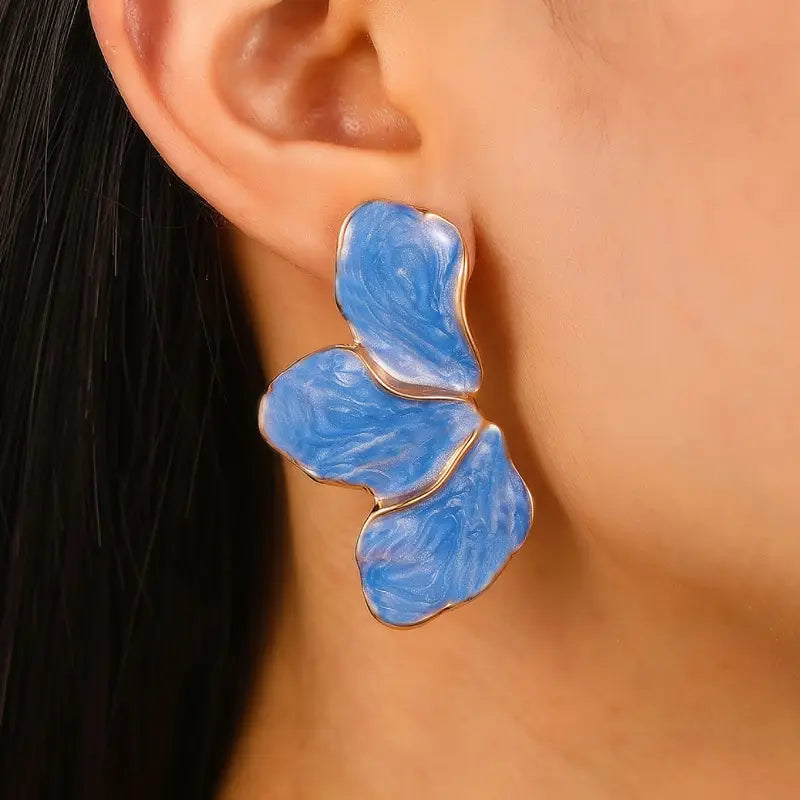 14k gold plated - Maple Leaf Green Earrings