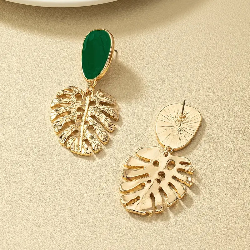 Drops Earrings - Gold Palm