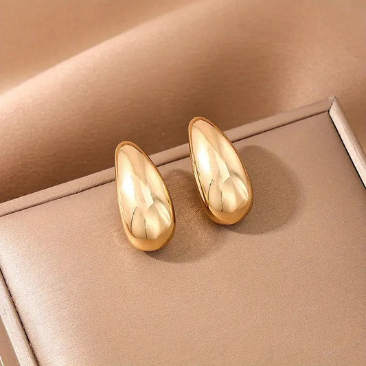 Gold Bean Drop Earrings