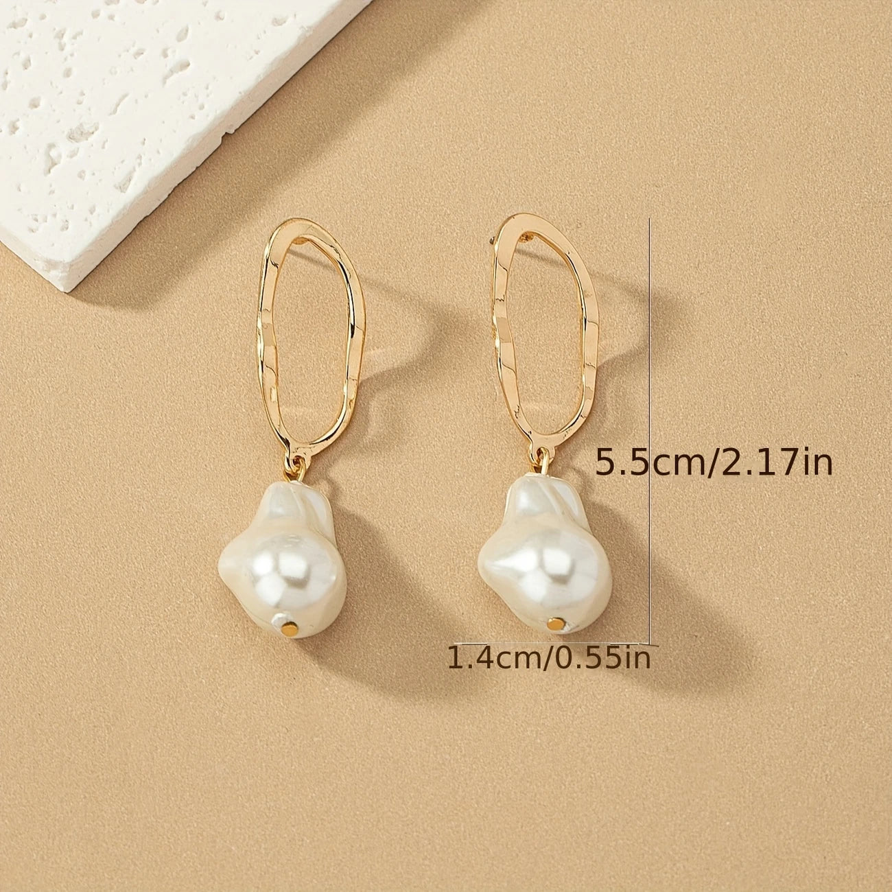 14k Gold Platted - Moonlight Pearl Drop Earrings