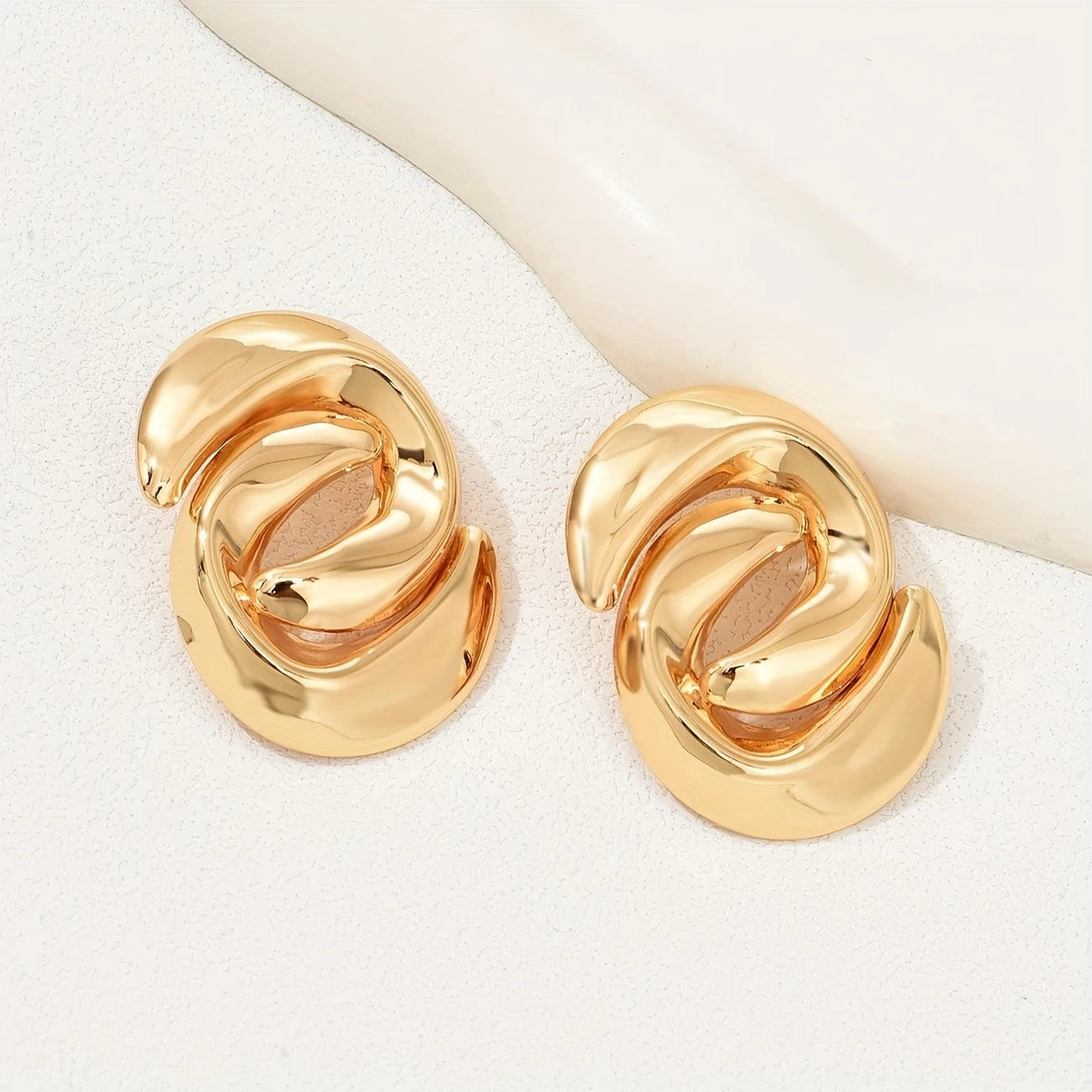 14k Gold Plated - Curves Golden Earrings
