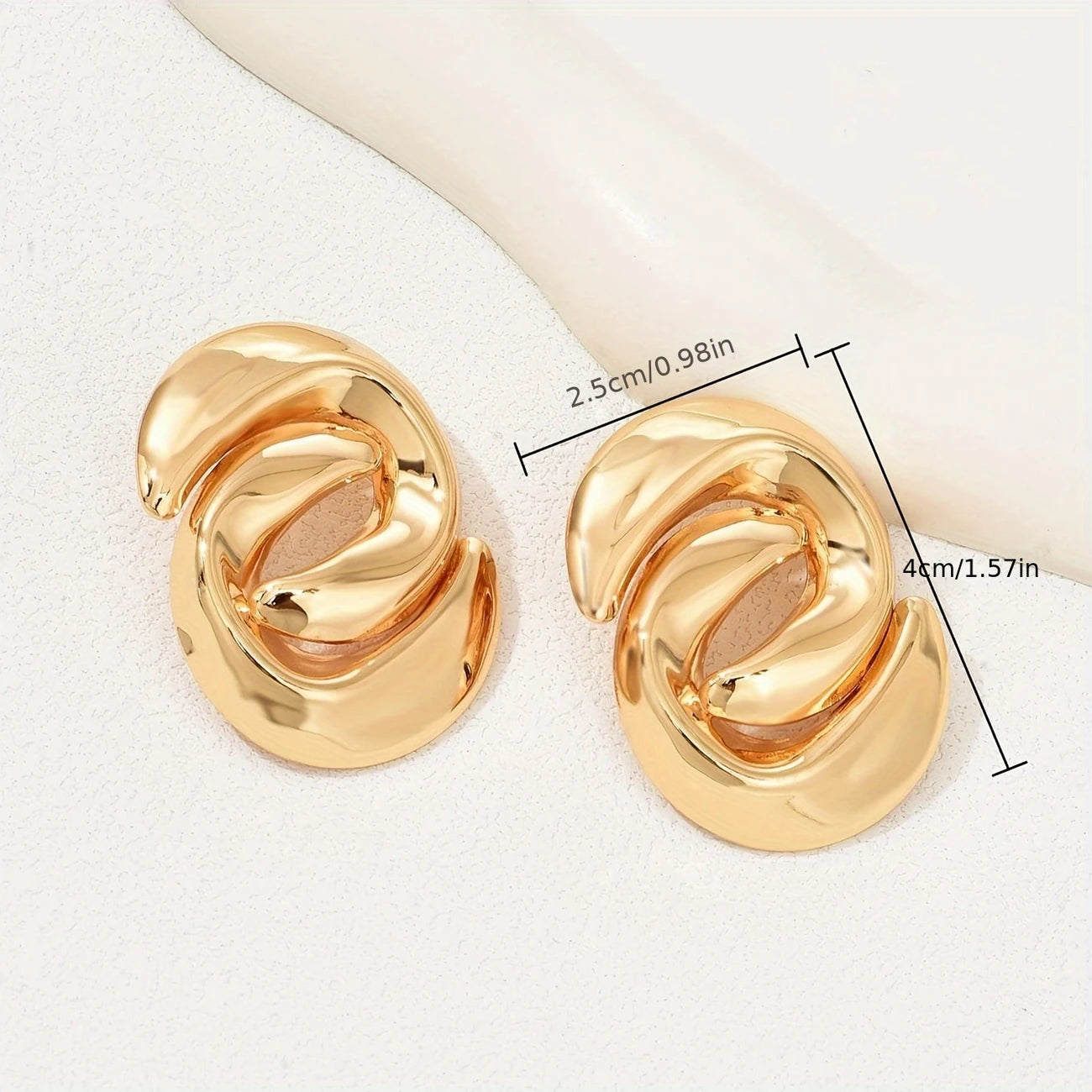14k Gold Plated - Curves Golden Earrings