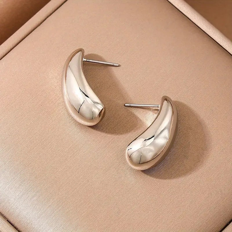 Silver Bean Drop Earrings
