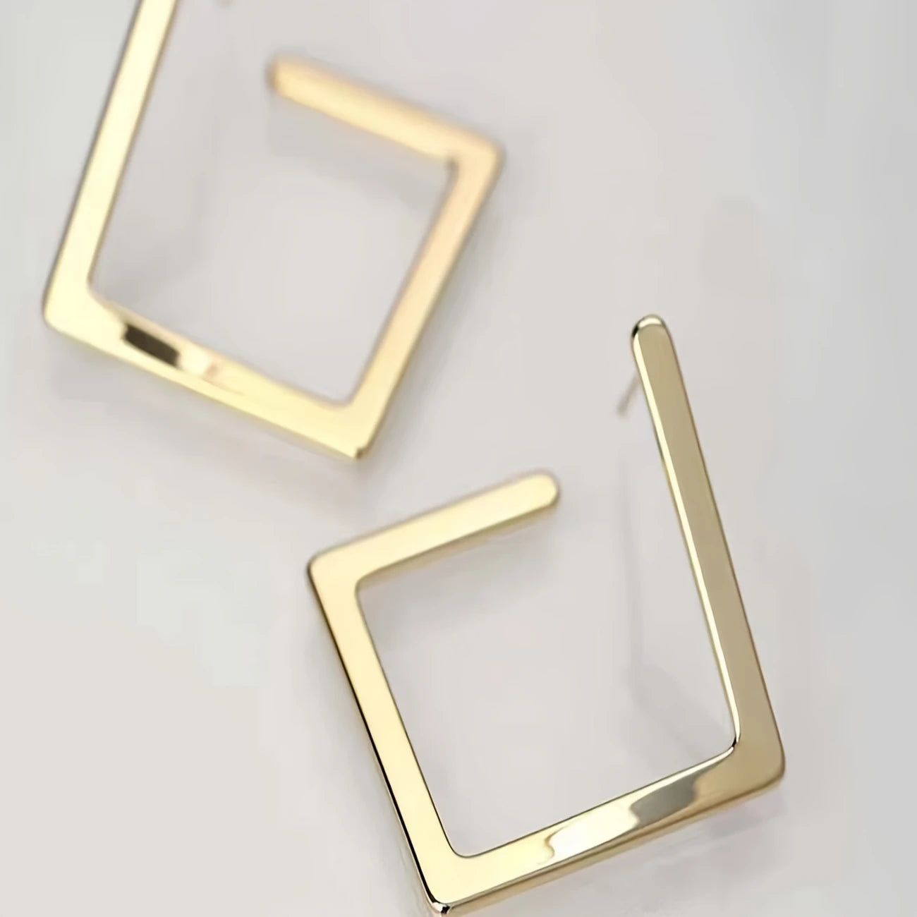 18k Gold Plated - Square Hoop Earrings