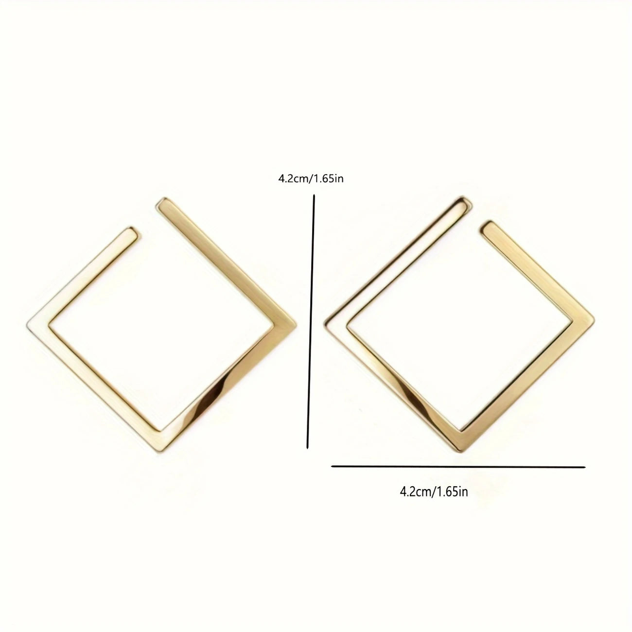 18k Gold Plated - Square Hoop Earrings