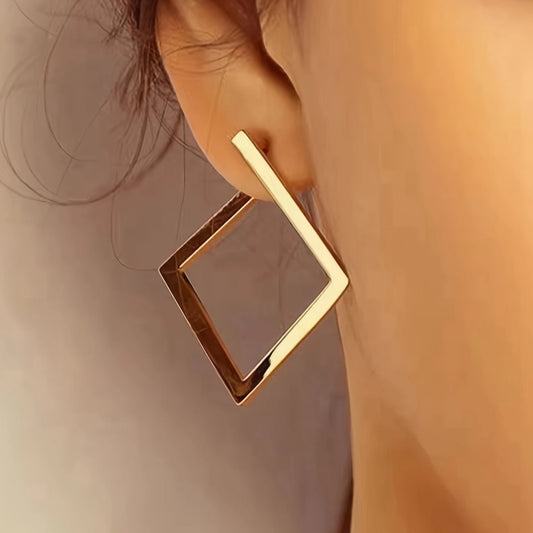 18k Gold Plated - Square Hoop Earrings