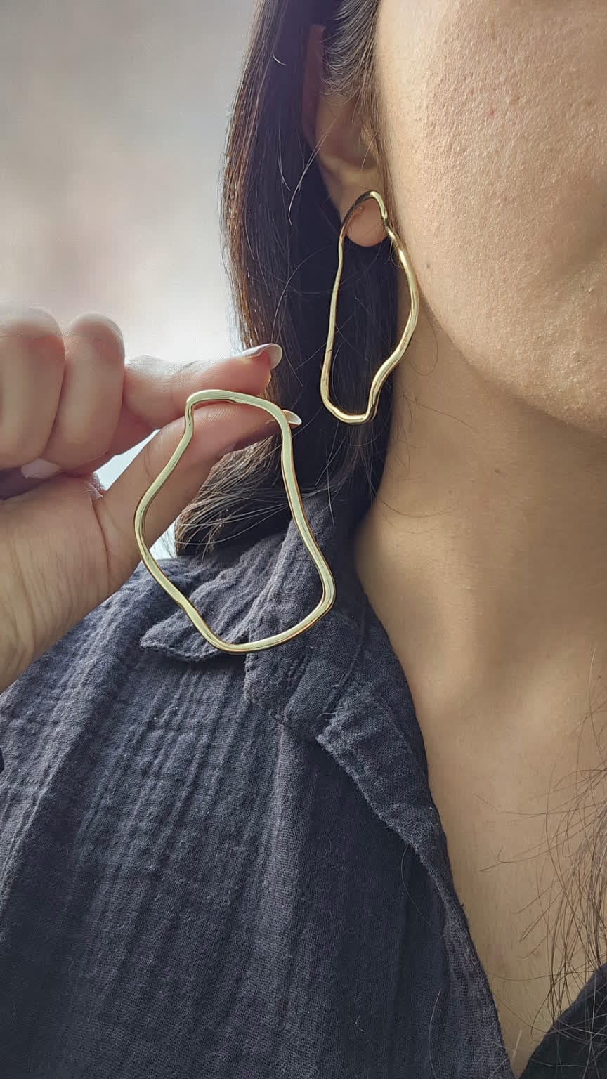 18k Gold Platted - Whimsy Hoop Earrings