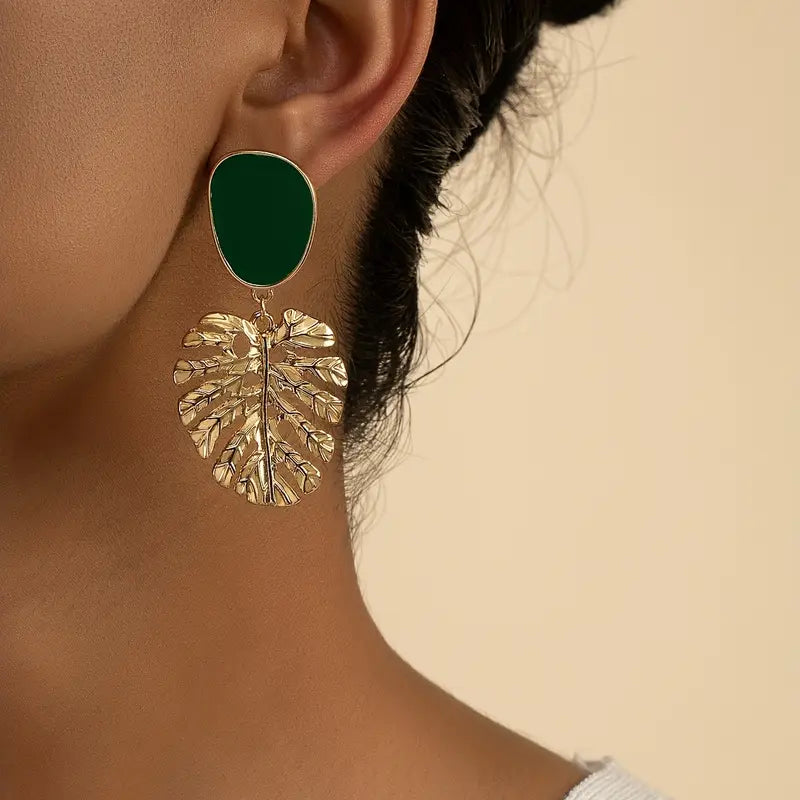 Drops Earrings - Gold Palm
