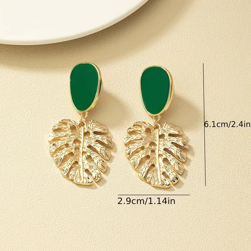 Drops Earrings - Gold Palm