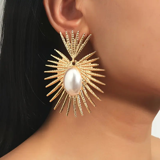Pearl Earrings - Sunburst