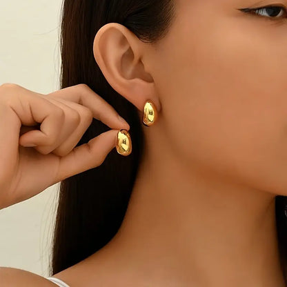 Gold Bean Drop Earrings