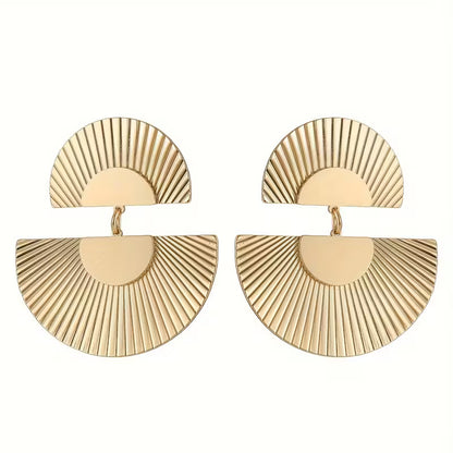 Golden Crescent Drop Earrings