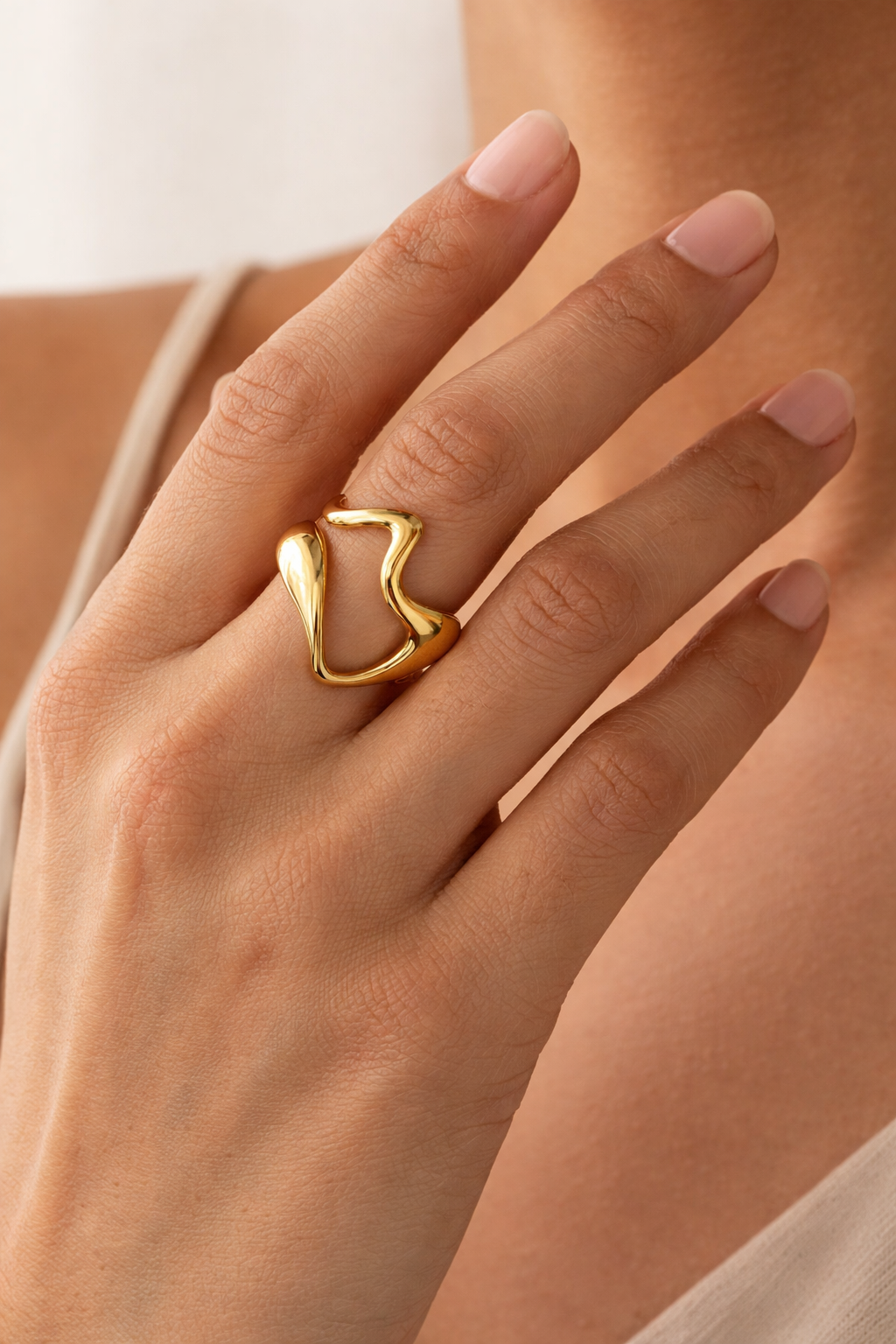 Trendy Curve Adjustable Ring