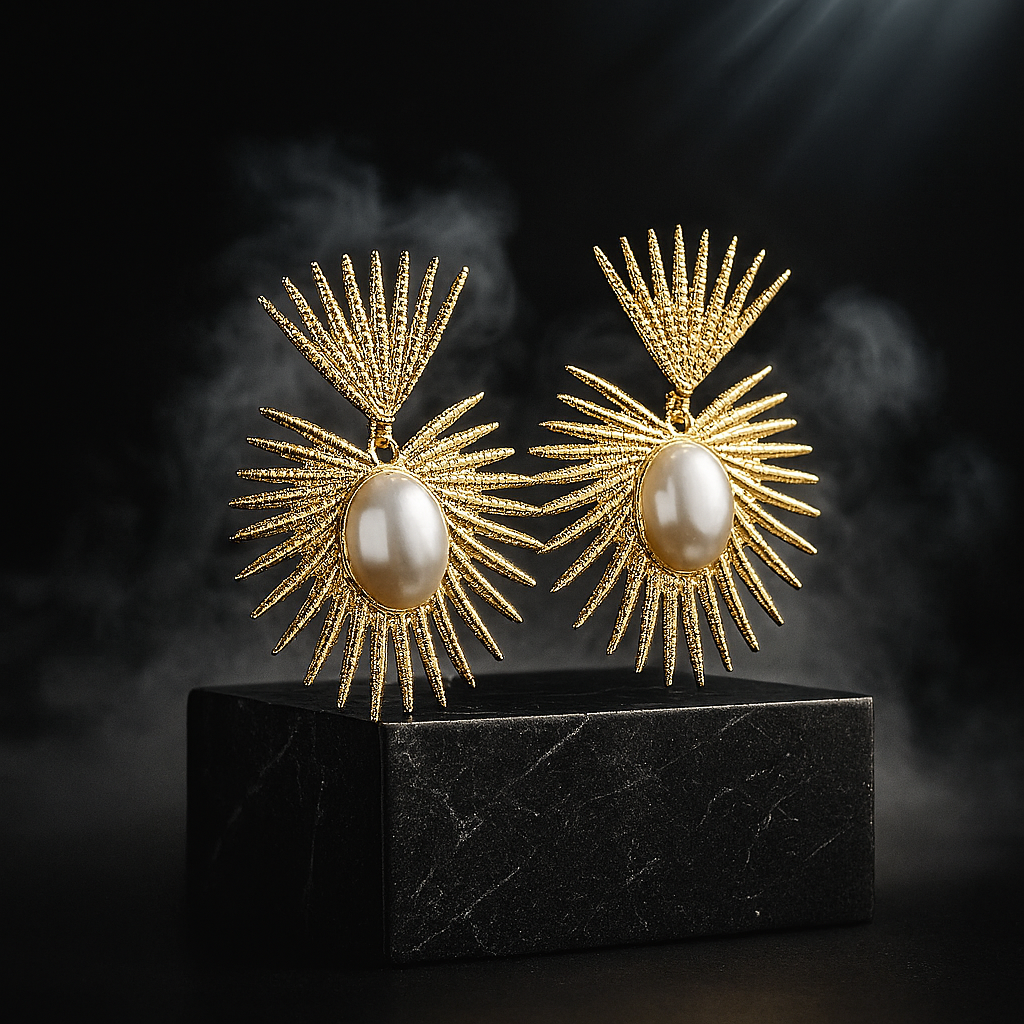 Pearl Earrings - Sunburst