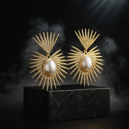 Pearl Earrings - Sunburst