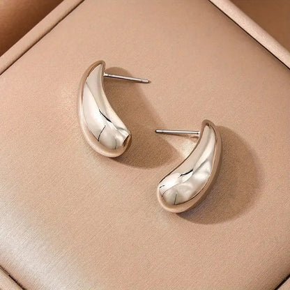 Silver Bean Drop Earrings