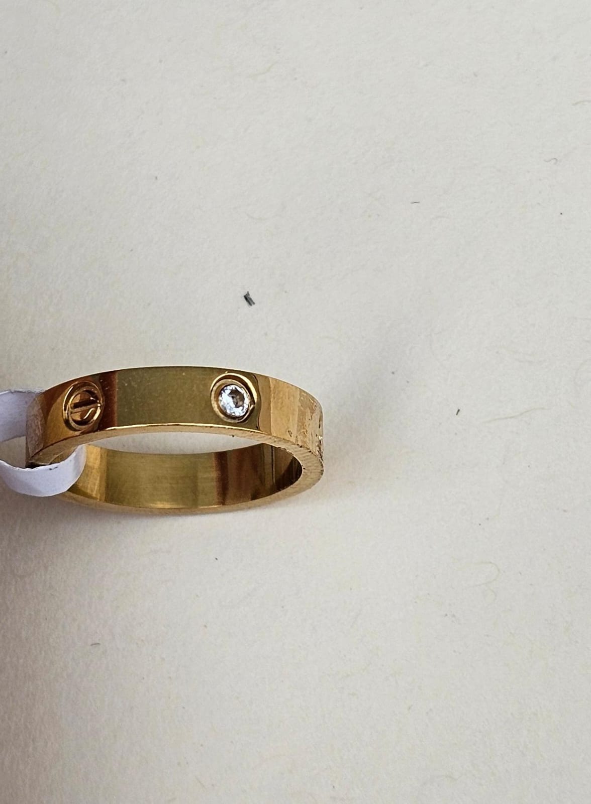 Crystal Love Gold Band Ring - Size 7