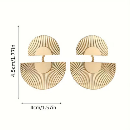 Golden Crescent Drop Earrings